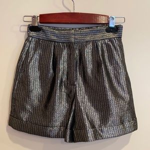 Metallic Silver Women's Shorts